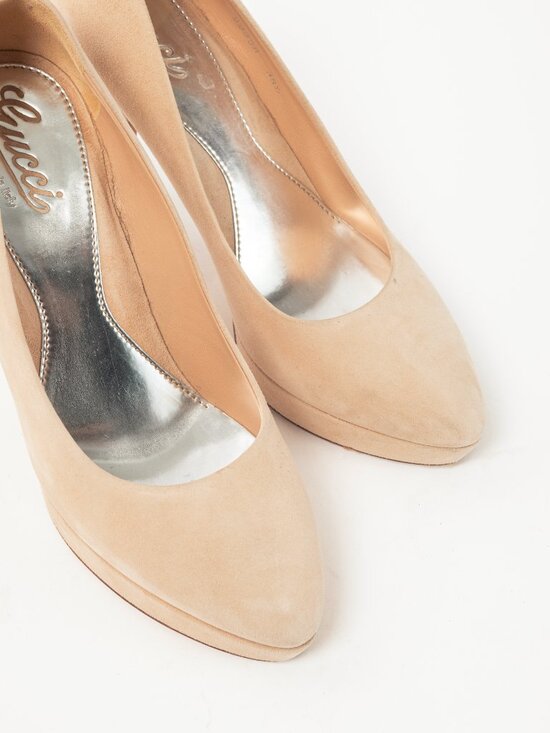 Gucci Sable Kid Scamosciato Platform Pumps - Picture 6 of 11